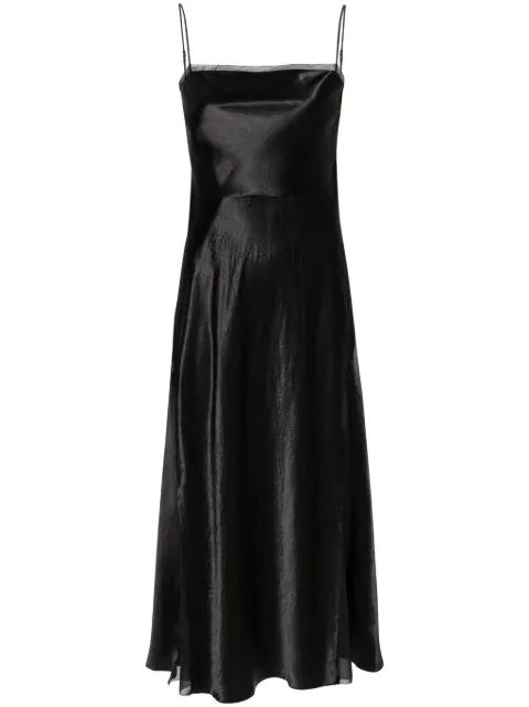 Vince sheer-panelled silk slip dress Black V010451664