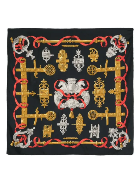 Hermès Pre-Owned 1990s x Caty Latham Ferronnerie scarf Black HER450MC