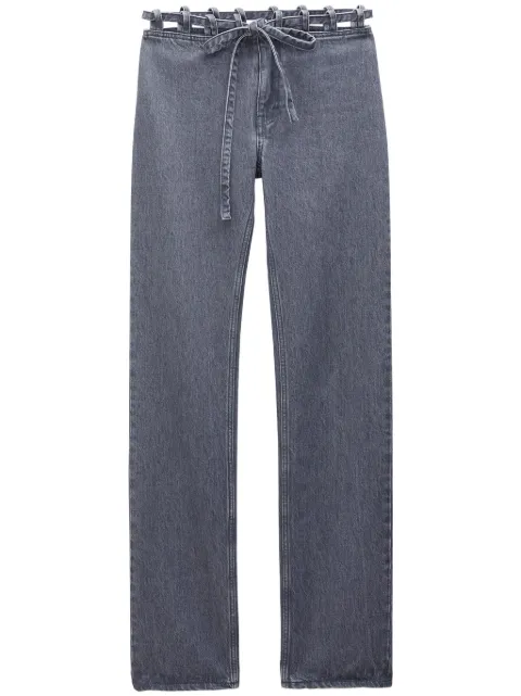 Filippa K lace-waist straight-leg jeans Grey 30382
