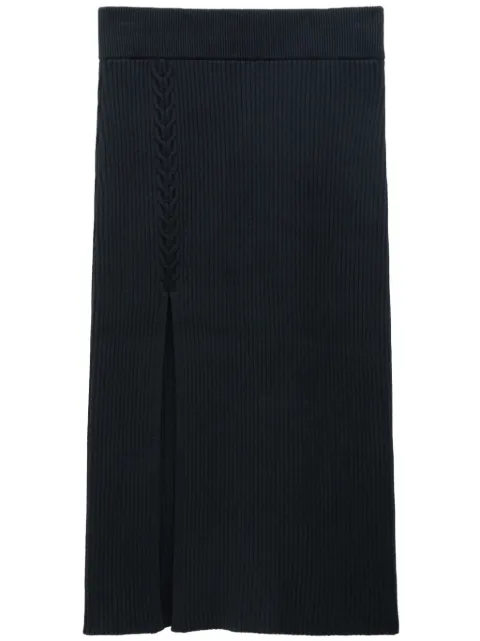 Filippa K front-slit ribbed midi skirt Black 30341