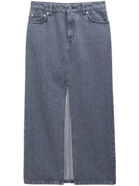 Filippa K front-slit organic cotton maxi skirt Grey 30384