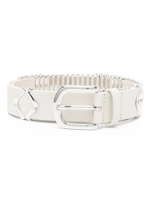 ISABEL MARANT Tehora leather buckle belt White CE001BFAA1A01A