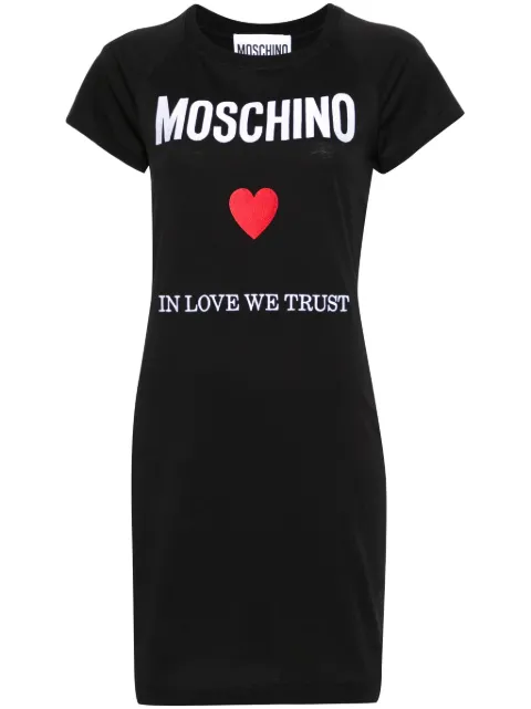 Moschino logo-embroidered short T-shirt dress Black J04500541
