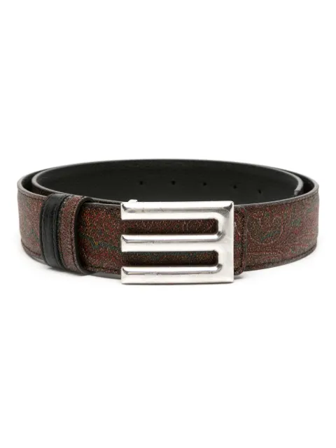 ETRO paisley-print leather belt Brown MP3D0001AA016