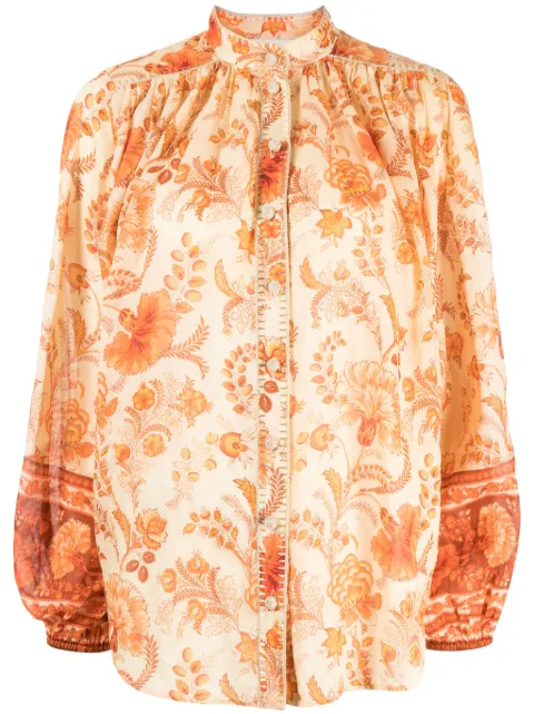ZIMMERMANN Junie floral-print blouse Orange 8383TRS243