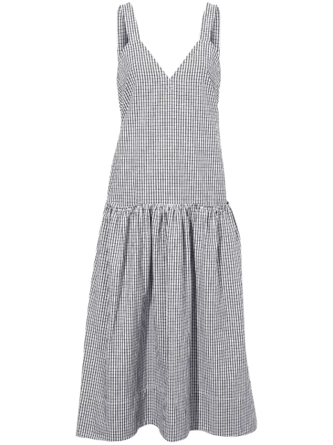 Proenza Schouler White Label Sasha grid-print midi dress Black WL2423406SC084SGRID
