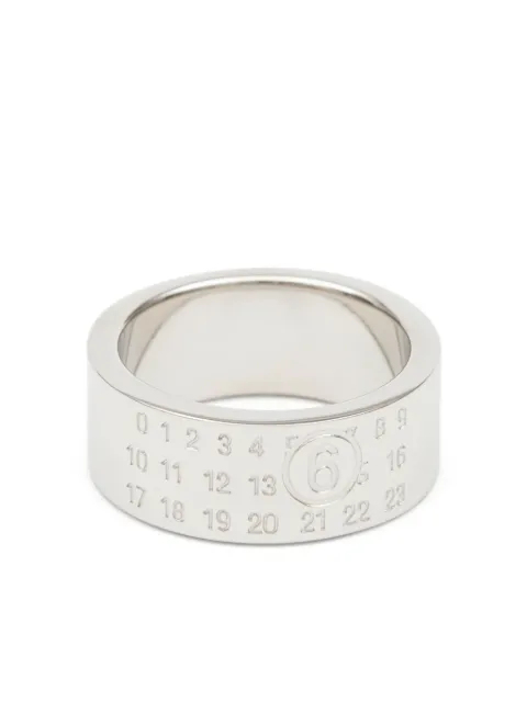 MM6 Maison Margiela Numeric engraved polished ring Silver SM6UQ0057P6469