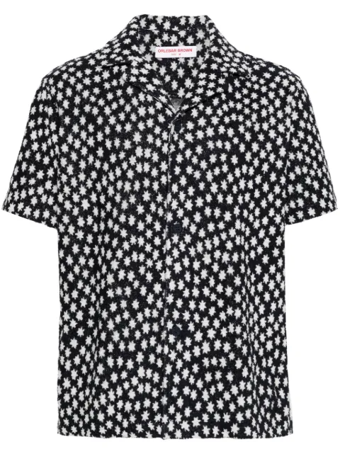 Orlebar Brown Howell Star towelling-finish shirt Blue 279025