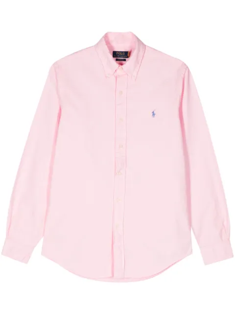 Polo Ralph Lauren embroidered-logo cotton shirt Pink 710805564027