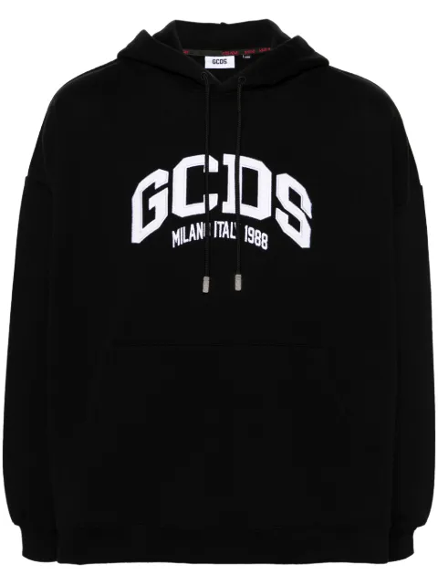 GCDS logo-embroidered hoodie Black A1OM1901JB4