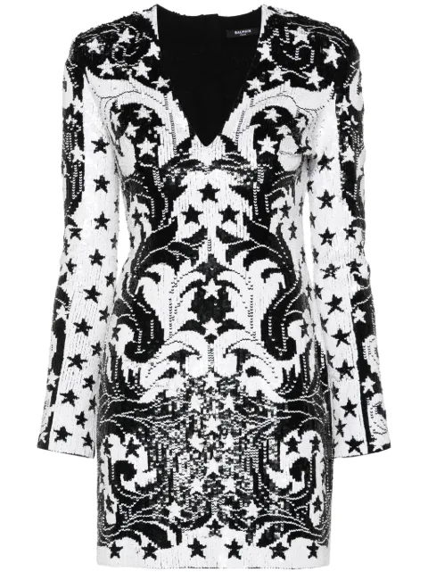 Balmain sequinned mini dress Black CF1R8142PC10