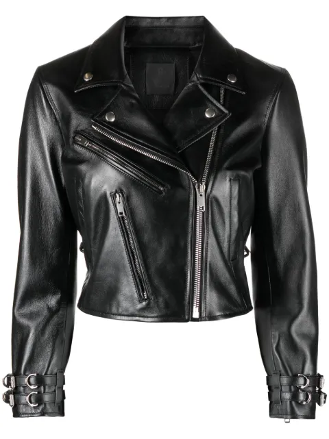 Givenchy leather cropped jacket Black BW00KX61D6