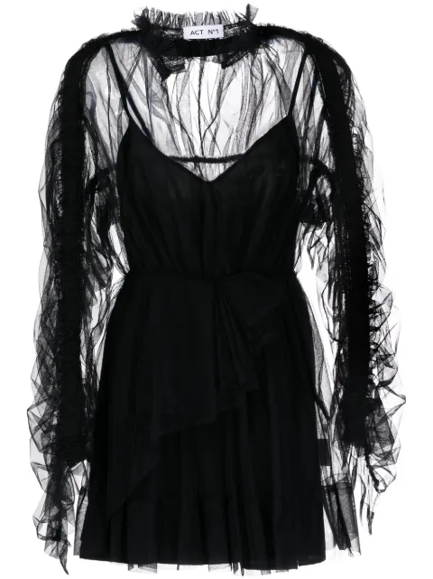 ACT Nº1 tulle-panels mini dress Black SSD2201