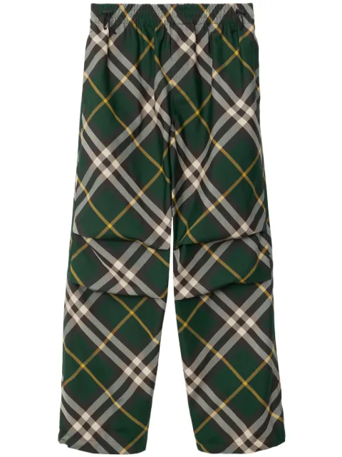 Burberry wide-leg checked trousers Green 8082034