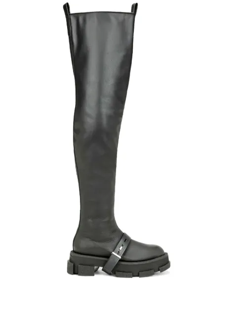 Both Gao thigh-high chunky boots Black GPH902WB122