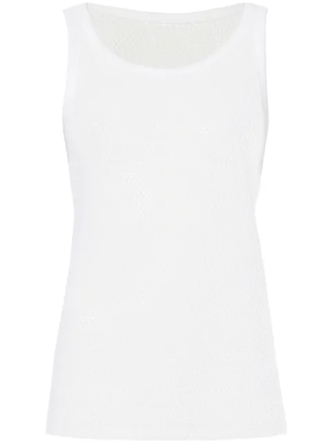 Proenza Schouler Kiki perforated cotton tank top White R2424009JY105