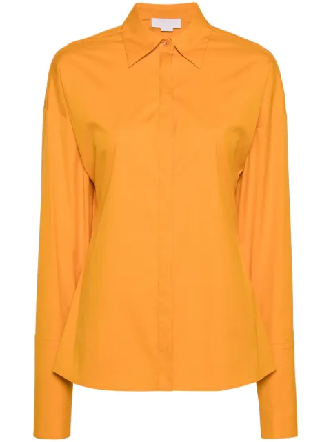 Genny logo-plaque poplin shirt Orange 76AAL623N0116
