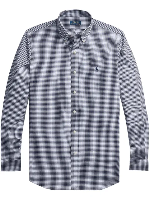 Polo Ralph Lauren mini check.pattern cotton shirt Blue 710929347001