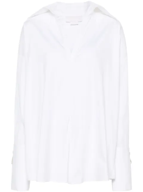 Genny crystal-embellished poplin blouse White 76AAM624N0116