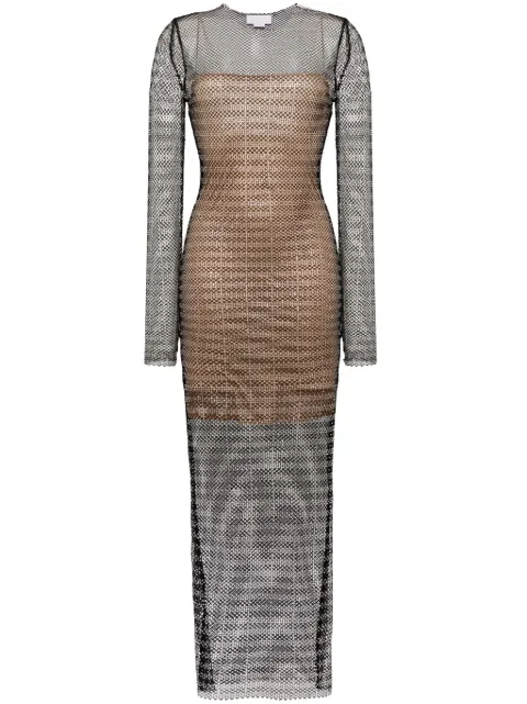 Genny crystal-embellished mesh maxi dress Black 76AAO444CNGSJ