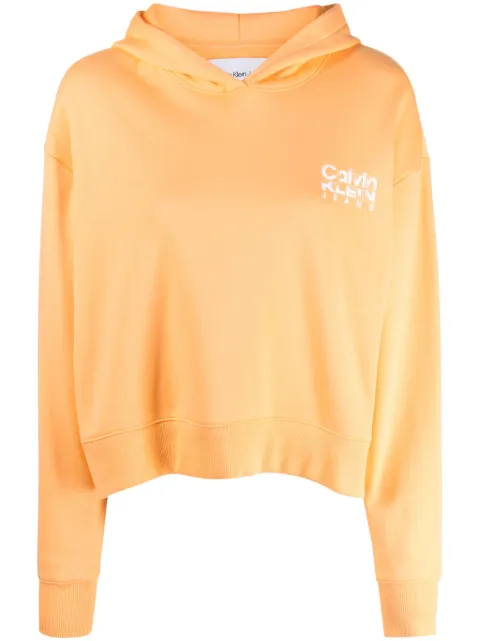 Calvin Klein logo-print cotton hoodie Orange J20J221657SFX