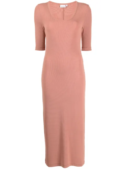 Calvin Klein ribbed-knit stretch-modal dress Pink K20K205752