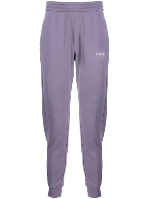 Calvin Klein logo-print cotton-blend track pants Purple K10K109940