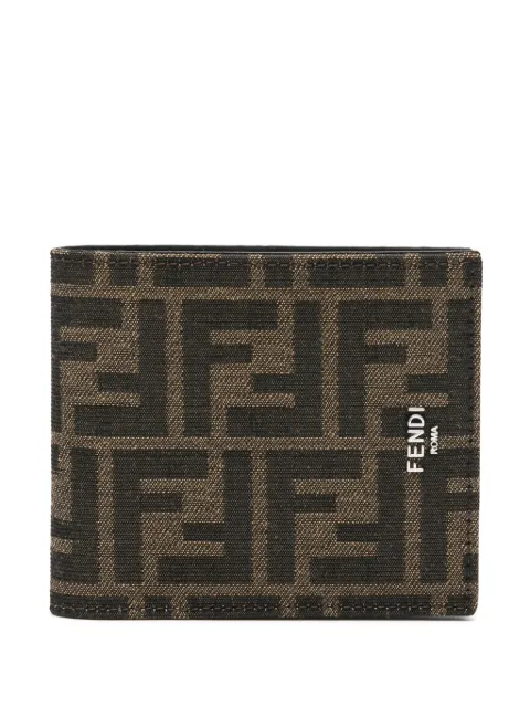 FENDI FF-jacquard leather wallet Brown 7M0169ALWK