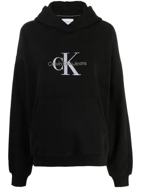 Calvin Klein logo-print cotton-blend hoodie Black J20J222129