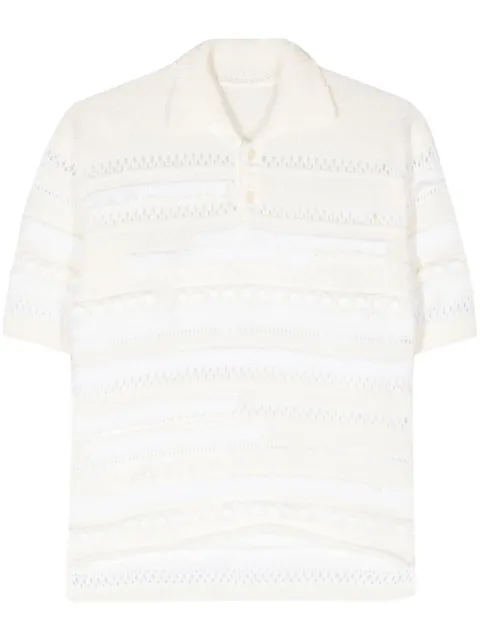 Y's polo knitted top Neutrals YYK72684