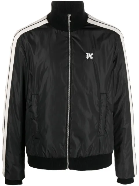 Palm Angels monogram-embroidered padded bomber jacket Black PMBD068R24FAB001