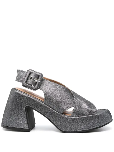 GANNI 95mm glitter sandals Silver S2185