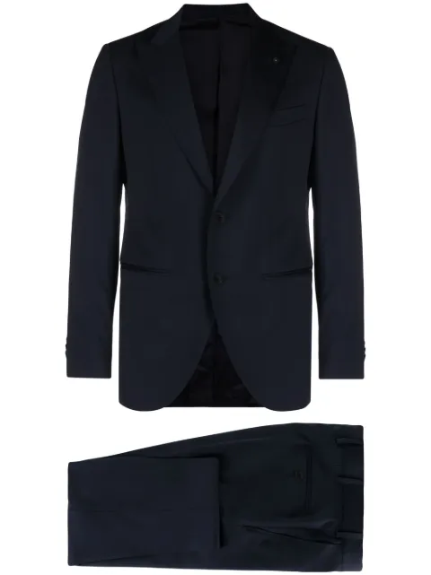 LUIGI BIANCHI MANTOVA single-breasted virgin wool suit Blue 340053341