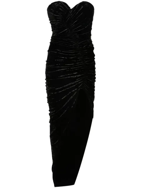 Alexandre Vauthier crushed velvet maxi dress Black DR18041955233