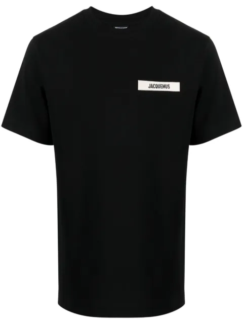 Jacquemus logo-patch T-shirt Black TSM00133AJ00226