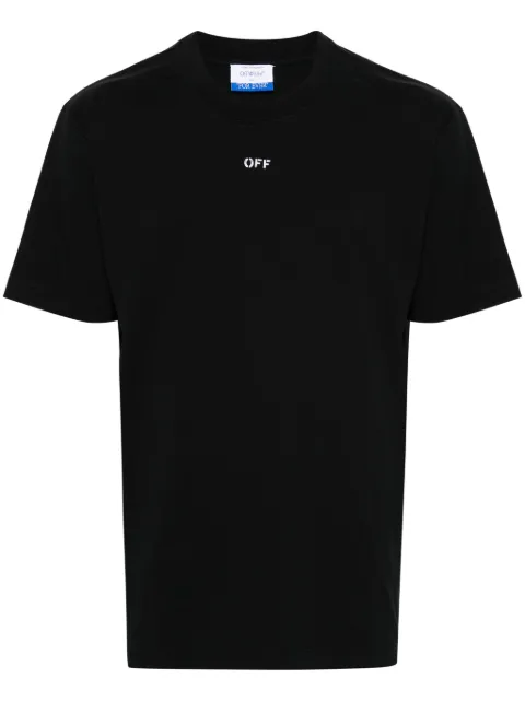 Off-White logo-print cotton T-shirt Black OMAA027C99JER0171001