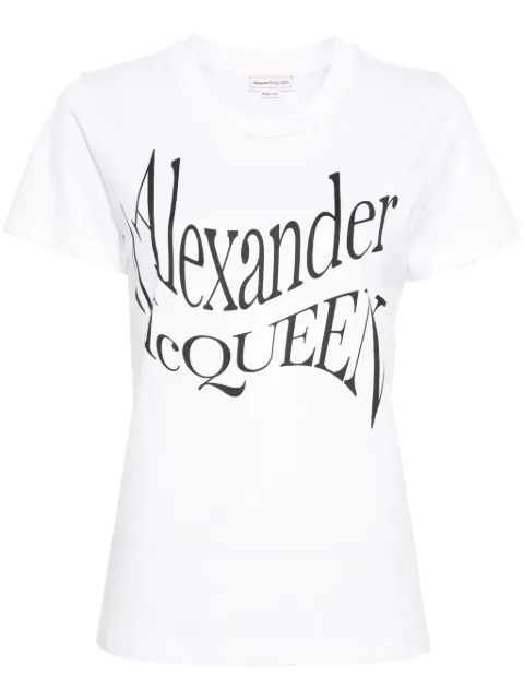 Alexander McQueen logo-print cotton T-shirt White 781403QZALT