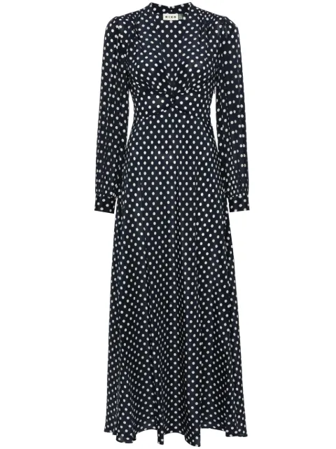 Rixo Emory polka dot maxi dress Blue EMORY