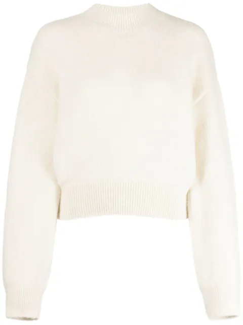 Jacquemus logo-intarsia brushed-knit sweater Neutrals SWW00353AK00151
