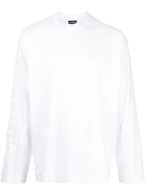 Jacquemus Le T-shirt Typo long-sleeve top White 245JS2132031100