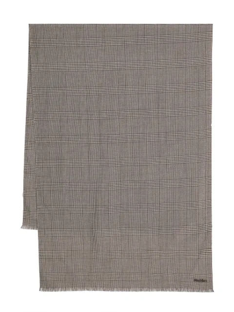 Max Mara Prince-of-Wales-check wool scarf Brown 2414541051600