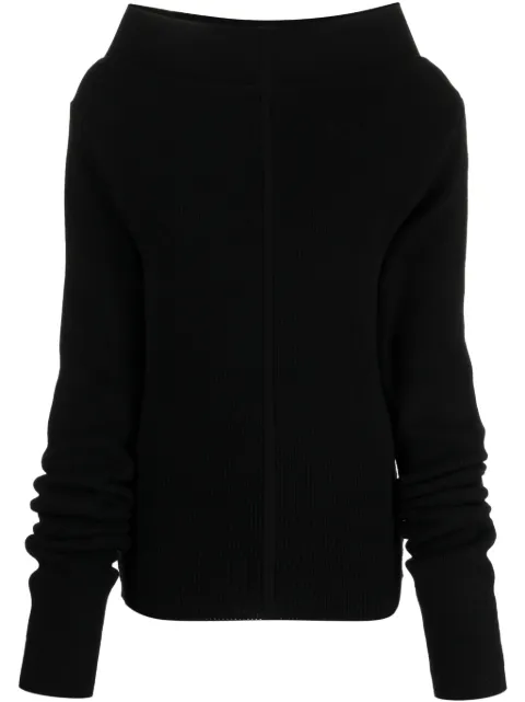 Rick Owens vertical-seamed ribbed-knit jumper Black RO02C1668CHWSR