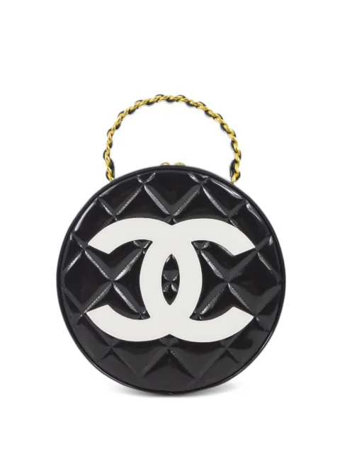 CHANEL Pre-Owned 1994 CC round vanity handbag Black 3372908