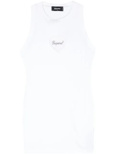 DSQUARED2 logo-embellished cotton mini dress White S75CV0746S24662