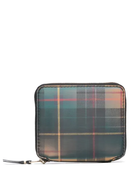 Comme Des Garçons Wallet Lenticular-effect tartan wallet Green SA2100LT