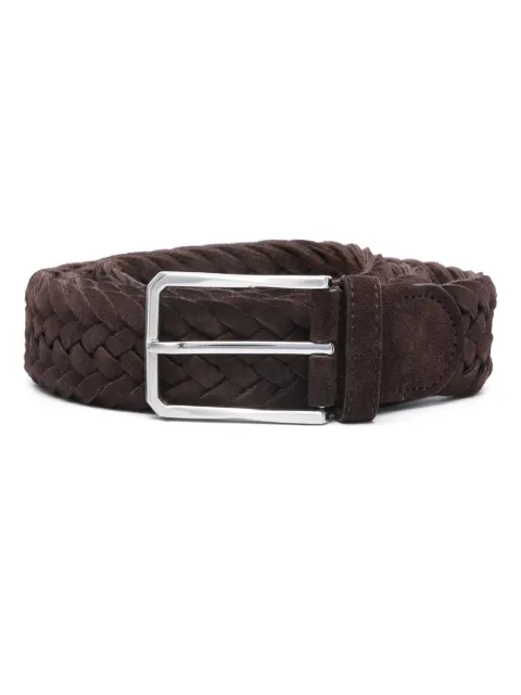 Canali braided suede belt Brown KB0044050C