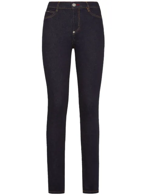 Philipp Plein logo-plaque stretch-cotton skinny jeans Black AAACWDT1789PDE004N