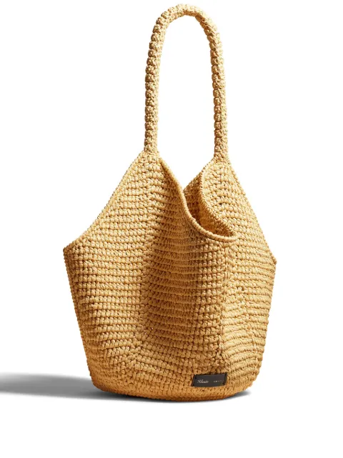 KHAITE medium Lotus raffia tote bag Neutrals H2005711121