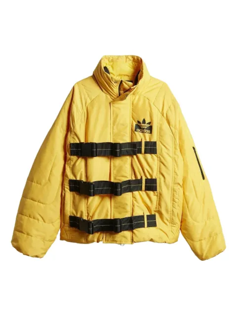 adidas quilted buckle-strap jacket Yellow DZ0025