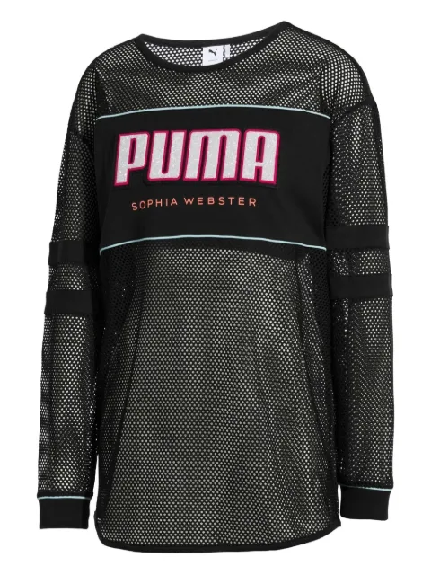 PUMA mesh-panel long-sleeve top Black 57856201